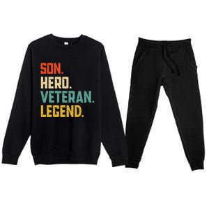 Retro Son Veteran Legend Gift Premium Crewneck Sweatsuit Set