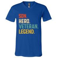 Retro Son Veteran Legend Gift V-Neck T-Shirt