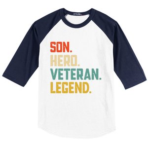 Retro Son Veteran Legend Gift Baseball Sleeve Shirt