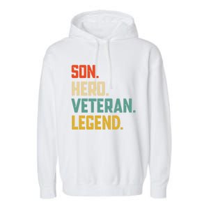 Retro Son Veteran Legend Gift Garment-Dyed Fleece Hoodie