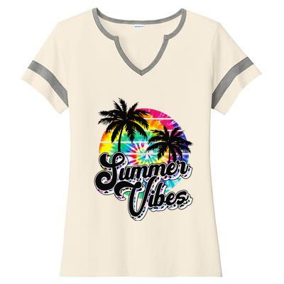 Retro Summer Vibes Leopard Sunglasses Summer Lover Ladies Halftime Notch Neck Tee