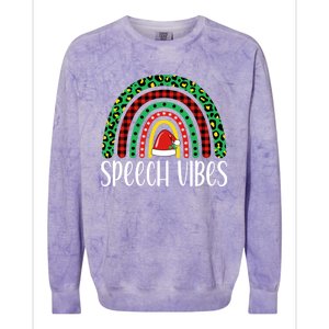 Rainbow Speech Vibes Slp Speech Therapist Christmas Funny Gift Colorblast Crewneck Sweatshirt