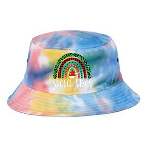 Rainbow Speech Vibes Slp Speech Therapist Christmas Funny Gift Tie Dye Newport Bucket Hat