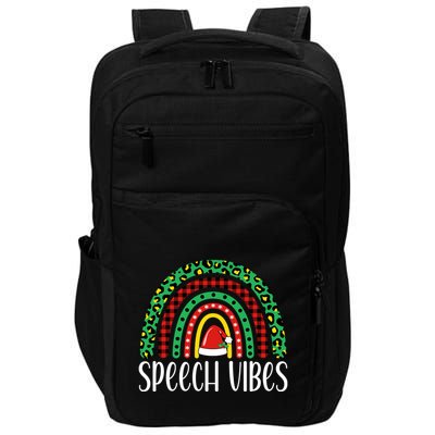 Rainbow Speech Vibes Slp Speech Therapist Christmas Funny Gift Impact Tech Backpack