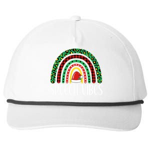 Rainbow Speech Vibes Slp Speech Therapist Christmas Funny Gift Snapback Five-Panel Rope Hat