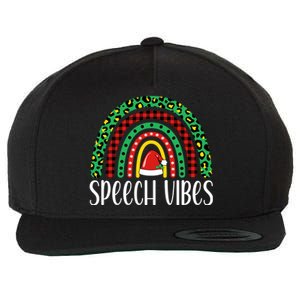 Rainbow Speech Vibes Slp Speech Therapist Christmas Funny Gift Wool Snapback Cap