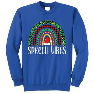 Rainbow Speech Vibes Slp Speech Therapist Christmas Funny Gift Sweatshirt