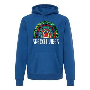 Rainbow Speech Vibes Slp Speech Therapist Christmas Funny Gift Premium Hoodie