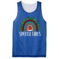 Rainbow Speech Vibes Slp Speech Therapist Christmas Funny Gift Mesh Reversible Basketball Jersey Tank