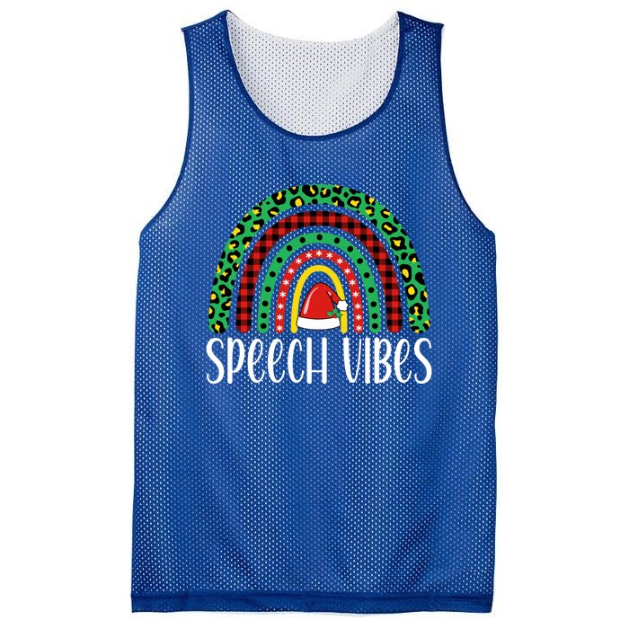 Rainbow Speech Vibes Slp Speech Therapist Christmas Funny Gift Mesh Reversible Basketball Jersey Tank