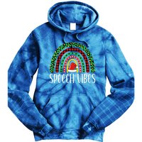 Rainbow Speech Vibes Slp Speech Therapist Christmas Funny Gift Tie Dye Hoodie