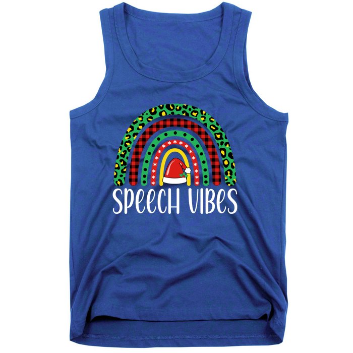 Rainbow Speech Vibes Slp Speech Therapist Christmas Funny Gift Tank Top