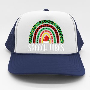 Rainbow Speech Vibes Slp Speech Therapist Christmas Funny Gift Trucker Hat