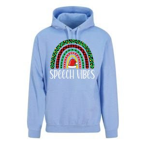 Rainbow Speech Vibes Slp Speech Therapist Christmas Funny Gift Unisex Surf Hoodie