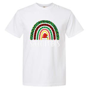 Rainbow Speech Vibes Slp Speech Therapist Christmas Funny Gift Garment-Dyed Heavyweight T-Shirt