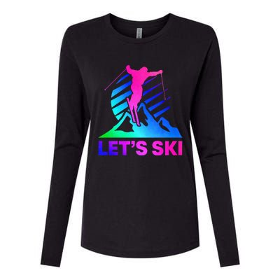 Retro Ski Vintage 80s 90s Skiing Outfit Womens Cotton Relaxed Long Sleeve T-Shirt