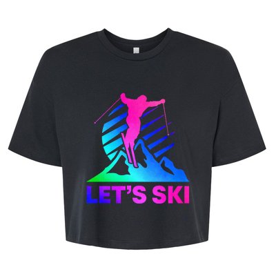 Retro Ski Vintage 80s 90s Skiing Outfit Bella+Canvas Jersey Crop Tee