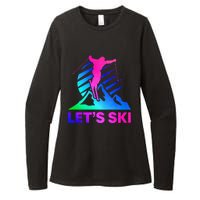 Retro Ski Vintage 80s 90s Skiing Outfit Womens CVC Long Sleeve Shirt