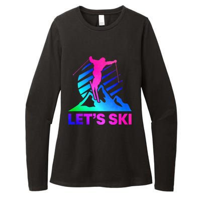 Retro Ski Vintage 80s 90s Skiing Outfit Womens CVC Long Sleeve Shirt