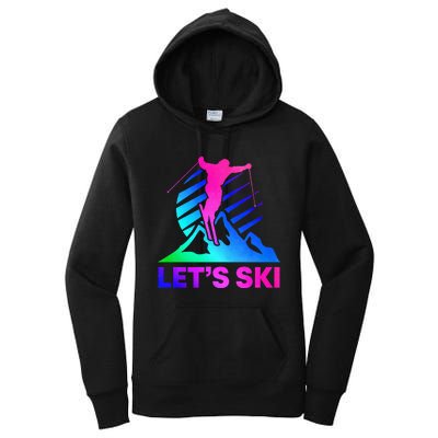 Retro Ski Vintage 80s 90s Skiing Outfit Women's Pullover Hoodie