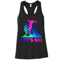 Retro Ski Vintage 80s 90s Skiing Outfit Women's Racerback Tank