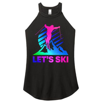 Retro Ski Vintage 80s 90s Skiing Outfit Women's Perfect Tri Rocker Tank