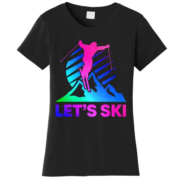 Retro Ski Vintage 80s 90s Skiing Outfit Women's T-Shirt