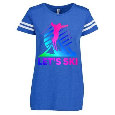 Retro Ski Vintage 80s 90s Skiing Outfit Enza Ladies Jersey Football T-Shirt