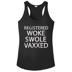 Registered Swole Vaxxed Social Justice Cute Gift Ladies PosiCharge Competitor Racerback Tank