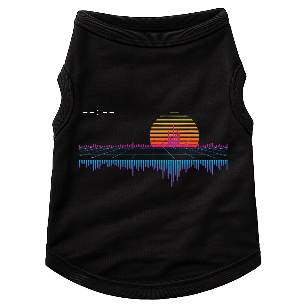 Retrowave Synthwave Vaporwave Sunset Aesthetic Doggie Tank