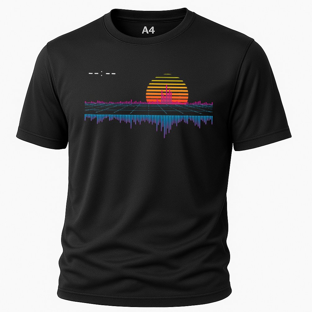 Retrowave Synthwave Vaporwave Sunset Aesthetic Cooling Performance Crew T-Shirt