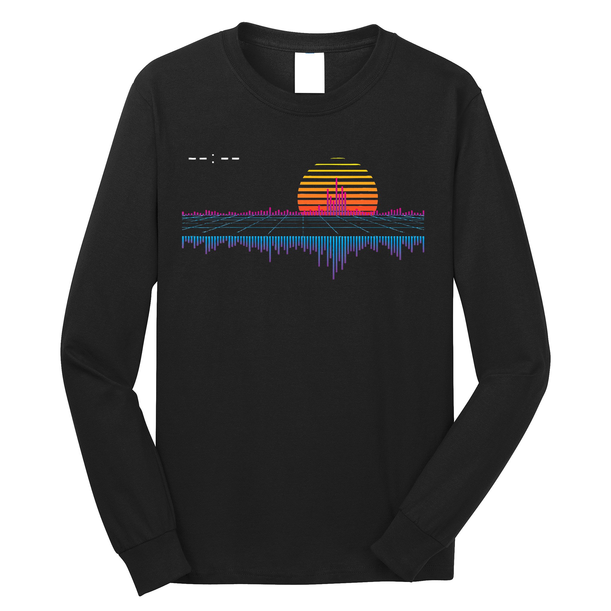 Retrowave Synthwave Vaporwave Sunset Aesthetic Long Sleeve Shirt