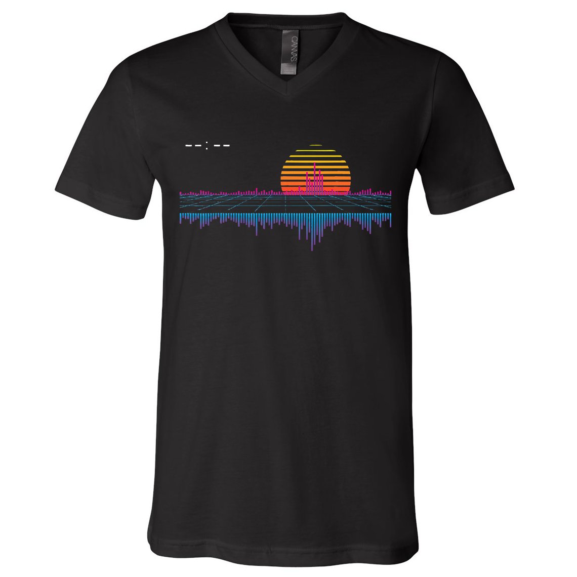 Retrowave Synthwave Vaporwave Sunset Aesthetic V-Neck T-Shirt