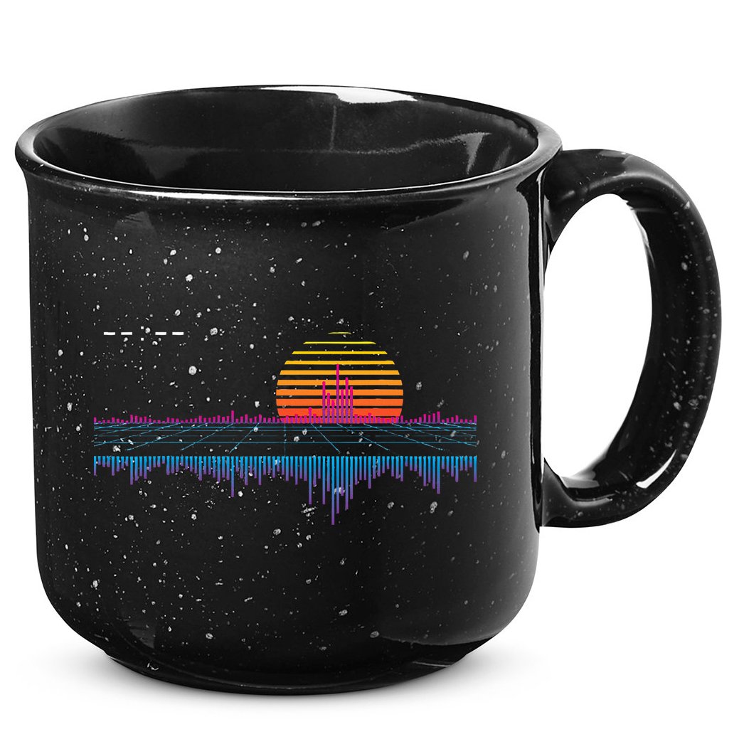 Retrowave Synthwave Vaporwave Sunset Aesthetic 15oz Campfire Ceramic Mug