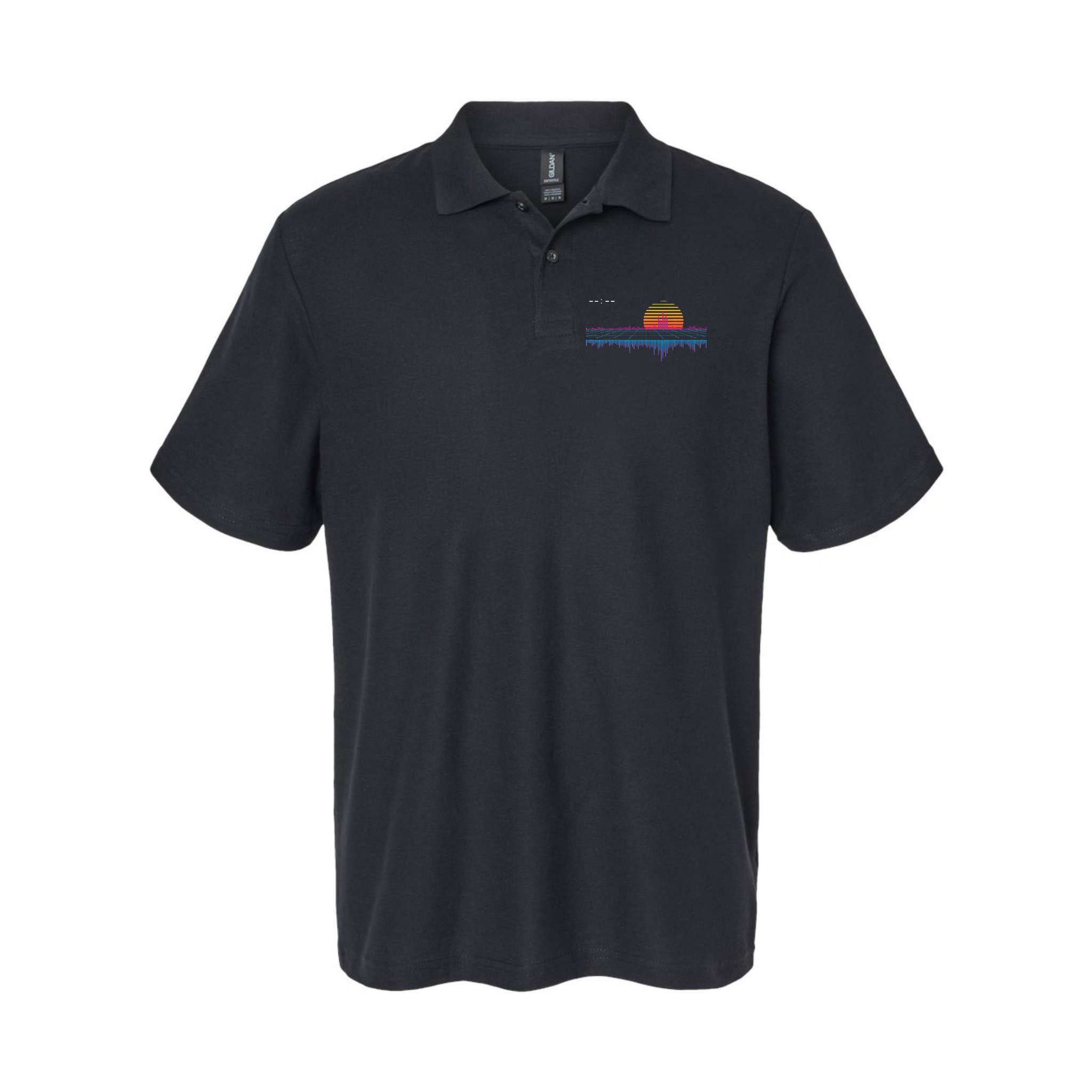 Retrowave Synthwave Vaporwave Sunset Aesthetic Polo