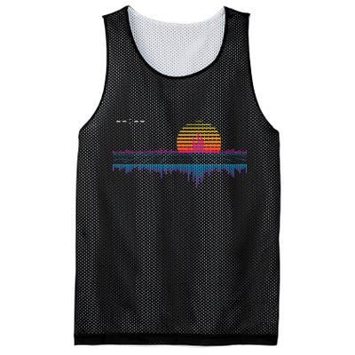 Retrowave Synthwave Vaporwave Sunset Aesthetic Mesh Reversible Basketball Jersey Tank