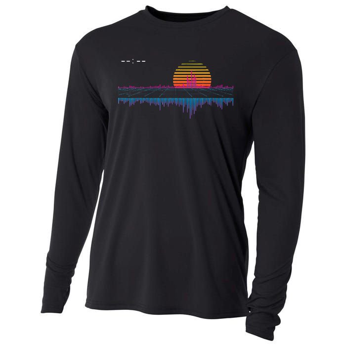 Retrowave Synthwave Vaporwave Sunset Aesthetic Cooling Performance Long Sleeve Crew