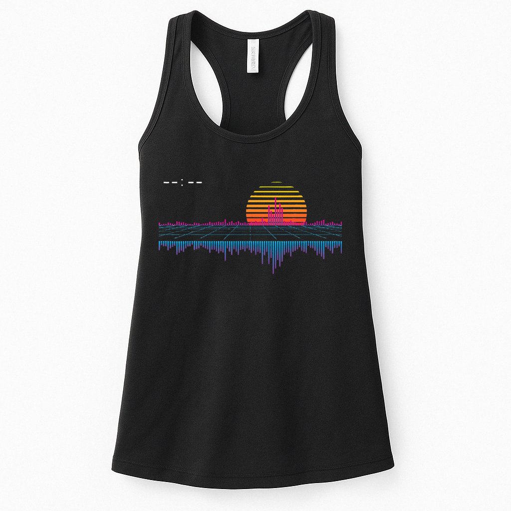 Retrowave Synthwave Vaporwave Sunset Aesthetic Womens Tank Top