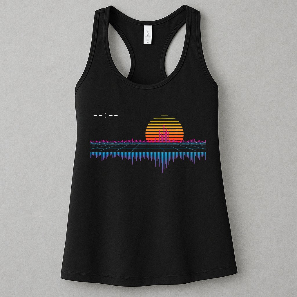 Retrowave Synthwave Vaporwave Sunset Aesthetic Womens Tank Top