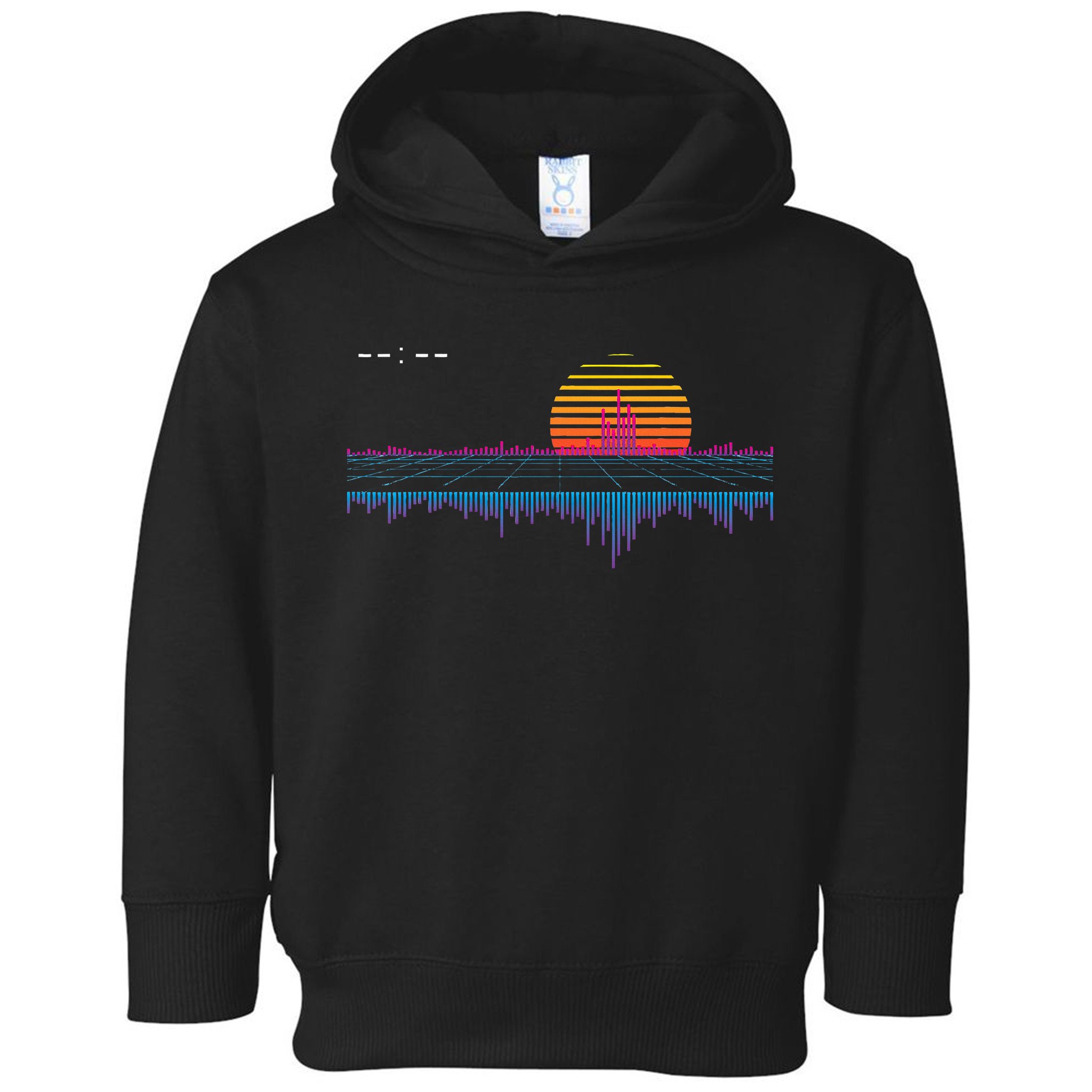 Retrowave Synthwave Vaporwave Sunset Aesthetic Toddler Hoodie