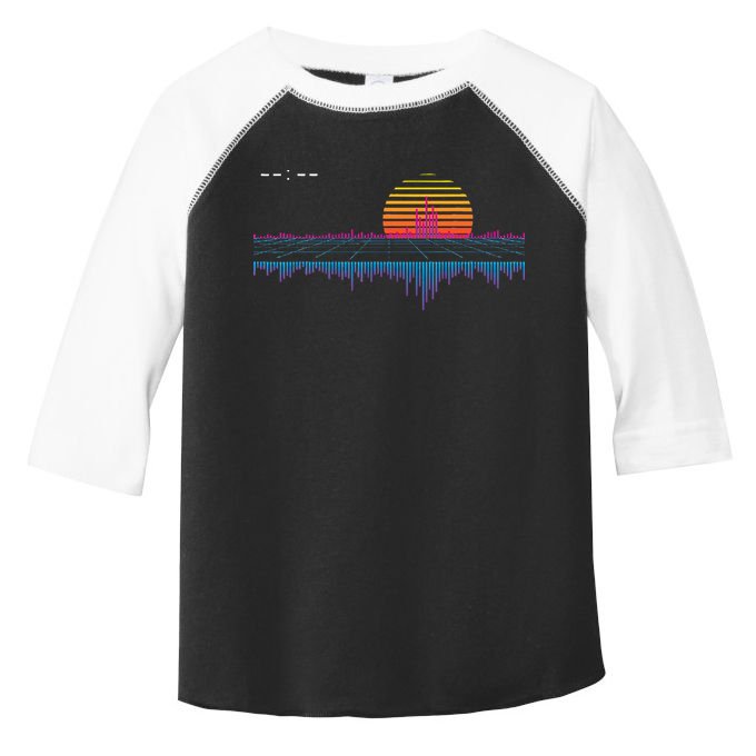 Retrowave Synthwave Vaporwave Sunset Aesthetic Toddler Fine Jersey T-Shirt