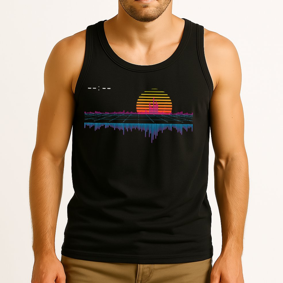 Retrowave Synthwave Vaporwave Sunset Aesthetic Tank Top