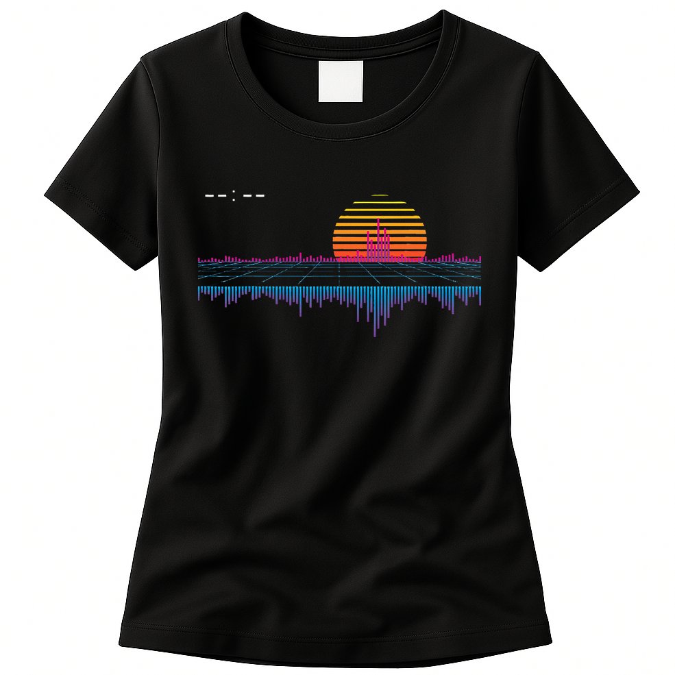 Retrowave Synthwave Vaporwave Sunset Aesthetic Womens T-Shirt