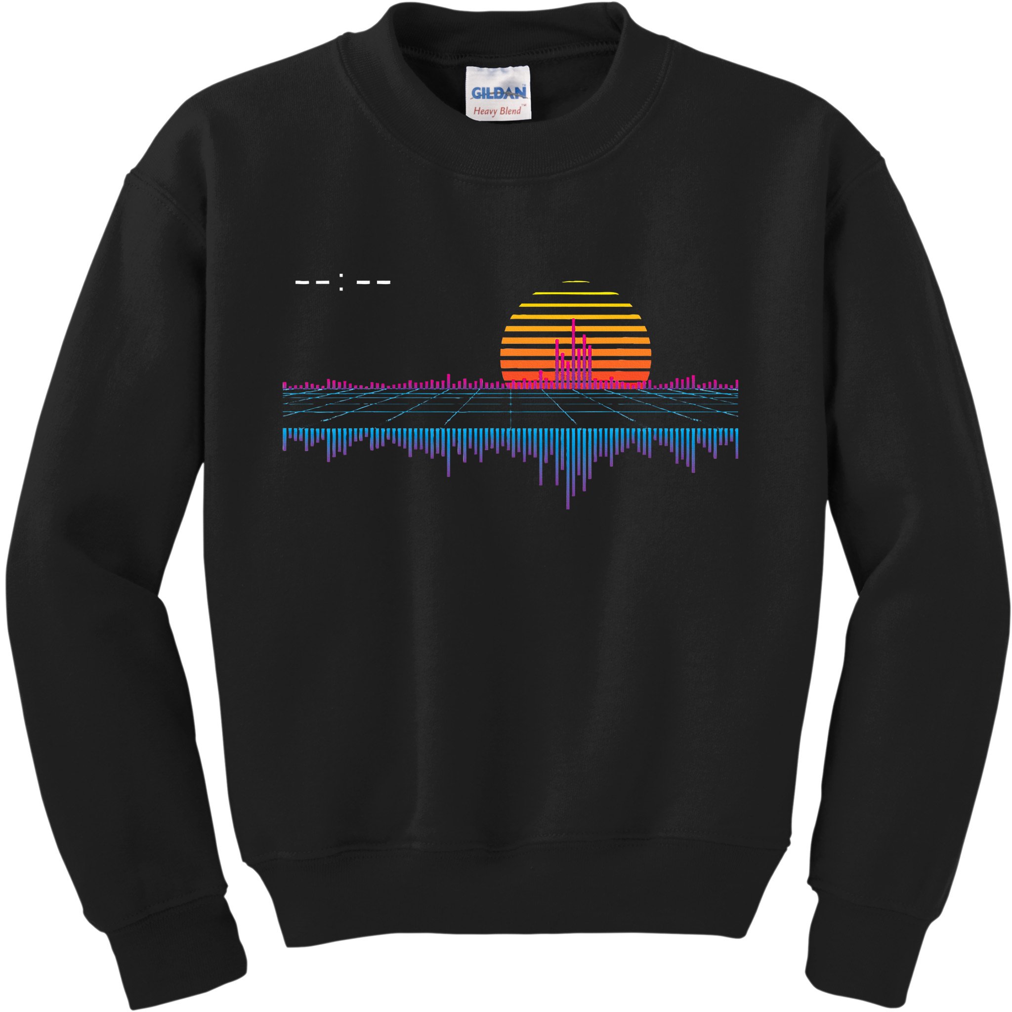 Retrowave Synthwave Vaporwave Sunset Aesthetic Kids Sweatshirt
