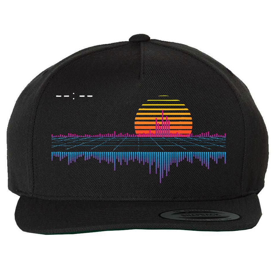 Retrowave Synthwave Vaporwave Sunset Aesthetic Wool Snapback Cap