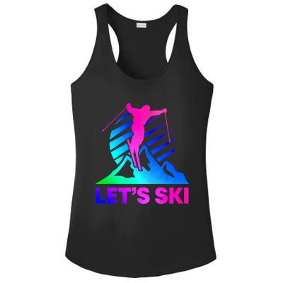 Retro Ski Vintage 80s 90s Skiing Ladies PosiCharge Competitor Racerback Tank