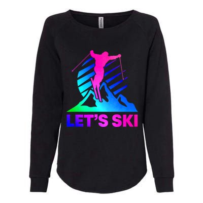 Retro Ski Vintage 80s 90s Skiing Womens California Wash Sweatshirt