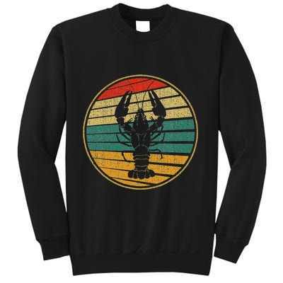 Retro Style Vintage Sea Crawfish Lobster Silhouette 60s 70s Sweatshirt