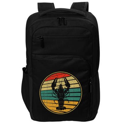 Retro Style Vintage Sea Crawfish Lobster Silhouette 60s 70s Impact Tech Backpack