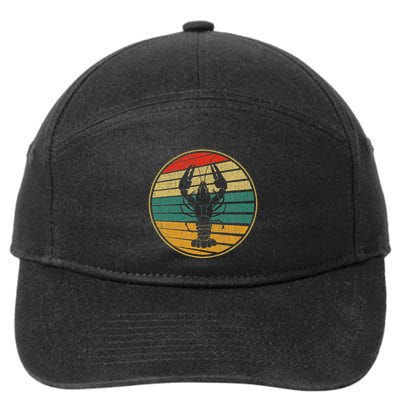 Retro Style Vintage Sea Crawfish Lobster Silhouette 60s 70s 7-Panel Snapback Hat